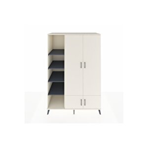 Kronos Dolap 6 Raflı 4 Kapaklı Tek Askılı 132x59x195 Aytaşı-aytaşı/antrasit