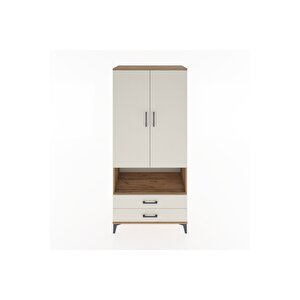 Hyperion Dolap 3 Raflı 2 Çekmeceli Tek Askılı 88x44x195 Çam-aytaşı