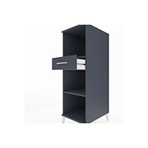 Kronos Dolap 2 Raflı Tek Çekmeceli 44x59x134 Antrasit-antrasit