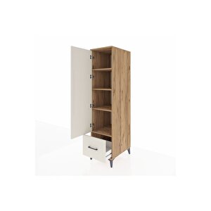 Kronos Dolap 4 Raflı Tek Çekmeceli Tek Kapaklı 44x59x182 Çam-aytaşı