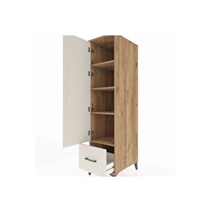 Kronos Dolap 4 Raflı Tek Çekmeceli Tek Kapaklı 44x59x182 Çam-aytaşı