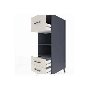 Kronos Dolap 2 Raflı 3 Çekmeceli 44x59x134 Antrasit-aytaşı