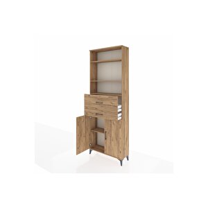 Arges Dolap 4 Raflı 2 Çekmeceli 2 Kapaklı 88x30x243 Çam-çam