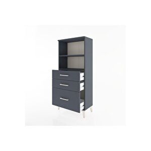 Hyperion Dolap 2 Raflı 3 Çekmeceli 60x44x134 Antrasit-antrasit