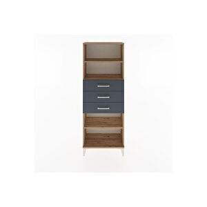 Arges Dolap 3 Raflı 3 Çekmeceli 60x30x163 Çam-antrasit