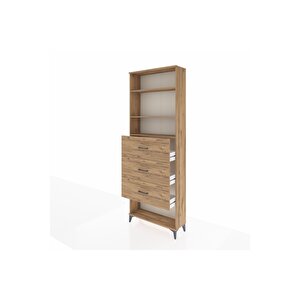 Arges Dolap 3 Raflı 3 Çekmeceli 88x30x243 Çam-çam