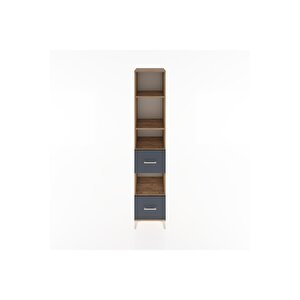 Hyperion Dolap 4 Raflı 2 Çekmeceli 44x44x221 Çam-antrasit