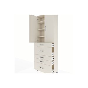 Arges Dolap 4 Raflı 5 Çekmeceli 2 Kapaklı 88x30x243 Aytaşı-aytaşı