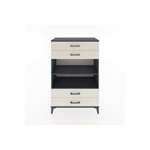 Hyperion Dolap 2 Raflı 4 Çekmeceli 88x44x134 Antrasit-aytaşı