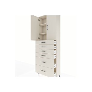 Arges Dolap 3 Raflı 6 Çekmeceli 2 Kapaklı 88x30x243 Aytaşı-aytaşı