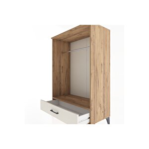 Hyperion Dolap Tek Raflı Tek Çekmeceli Tek Askılı 88x44x134 Çam-aytaşı