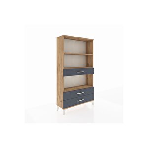 Arges Dolap 3 Raflı 3 Çekmeceli 88x30x163 Çam-antrasit