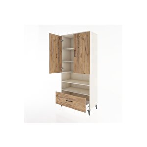 Hyperion Dolap 5 Raflı Tek Çekmeceli 2 Kapaklı 88x44x195 Aytaşı-çam