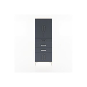 Arges Dolap 3 Raflı 3 Çekmeceli 4 Kapaklı 60x30x163 Aytaşı-antrasit