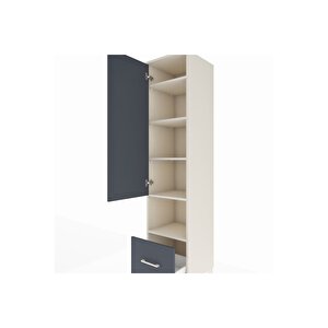 Hyperion Dolap 5 Raflı Tek Çekmeceli Tek Kapaklı 44x44x195 Aytaşı-antrasit