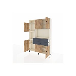 Arges Dolap 8 Raflı 2 Çekmeceli 6 Kapaklı 132x30x195 Aytaşı-çam/antrasit