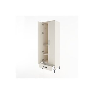 Hyperion Dolap 3 Raflı Tek Çekmeceli Tek Askılı 60x44x195 Aytaşı-aytaşı