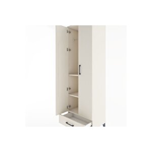 Hyperion Dolap 3 Raflı Tek Çekmeceli Tek Askılı 60x44x195 Aytaşı-aytaşı