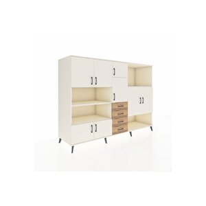 Kronos Dolap 10 Raflı 4 Çekmeceli 8 Kapaklı 220x59x163 Aytaşı-aytaşı/çam