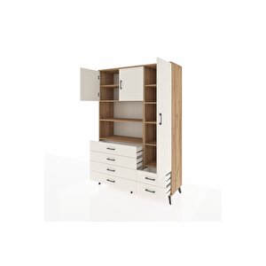 Hyperion Gardrop 9 Raflı 6 Çekmeceli 3 Kapaklı 132x44x195 Çam-aytaşı