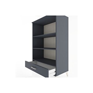 Hyperion Dolap 3 Raflı Tek Çekmeceli 88x44x134 Antrasit-antrasit