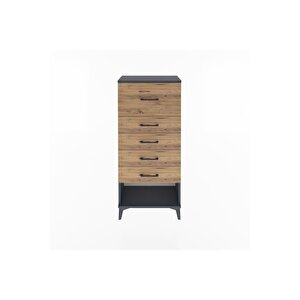 Arges Dolap 5 Çekmeceli 60x30x134 Antrasit-çam