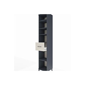 Hyperion Dolap 5 Raflı Tek Çekmeceli 44x44x243 Antrasit-aytaşı