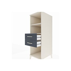 Kronos Dolap 2 Raflı 2 Çekmeceli 44x59x134 Aytaşı-antrasit