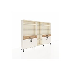 Arges Dolap 12 Raflı 2 Çekmeceli 4 Kapaklı 220x30x163 Aytaşı-aytaşı/çam