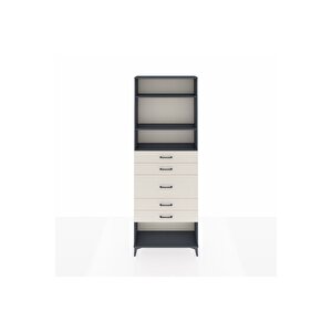 Arges Dolap 3 Raflı 5 Çekmeceli 88x30x243 Antrasit-aytaşı