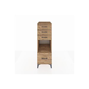 Kronos Dolap Tek Raflı 4 Çekmeceli 44x59x134 Çam-çam