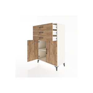 Hyperion Dolap Tek Raflı 3 Çekmeceli 2 Kapaklı 88x44x134 Aytaşı-çam