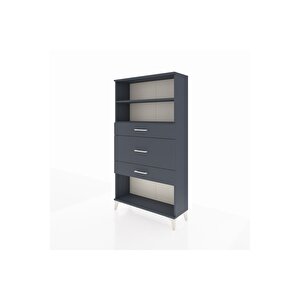 Arges Dolap 2 Raflı 3 Çekmeceli 88x30x163 Antrasit-antrasit