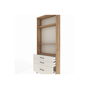Arges Dolap 3 Raflı 3 Çekmeceli 88x30x221 Çam-aytaşı