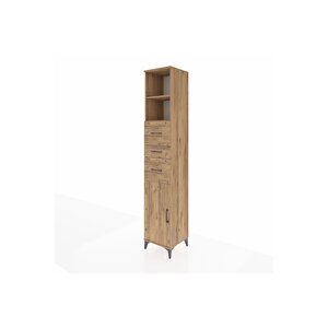 Hyperion Dolap 3 Raflı 3 Çekmeceli Tek Kapaklı 44x44x243 Çam-çam