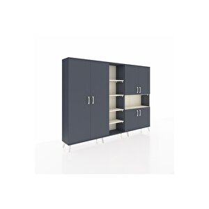 Arges Dolap 13 Raflı 6 Kapaklı 220x30x163 Antrasit-antrasit/aytaşı