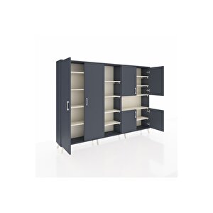 Arges Dolap 13 Raflı 6 Kapaklı 220x30x163 Antrasit-antrasit/aytaşı