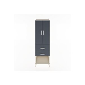 Hyperion Dolap Tek Raflı 2 Çekmeceli Tek Askılı 60x44x195 Aytaşı-antrasit