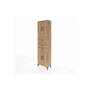 Arges Dolap 3 Raflı 3 Çekmeceli 4 Kapaklı 60x30x221 Çam-çam