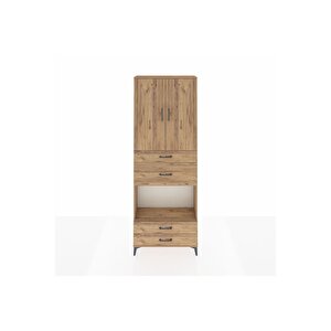 Arges Dolap 4 Raflı 4 Çekmeceli 2 Kapaklı 88x30x243 Çam-çam