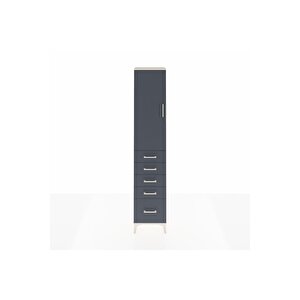 Arges Dolap 2 Raflı 5 Çekmeceli Tek Askılı 44x30x221 Aytaşı-antrasit