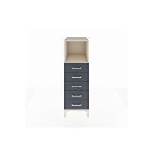 Kronos Dolap Tek Raflı 5 Çekmeceli 44x59x134 Aytaşı-antrasit