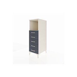 Kronos Dolap Tek Raflı 5 Çekmeceli 44x59x134 Aytaşı-antrasit