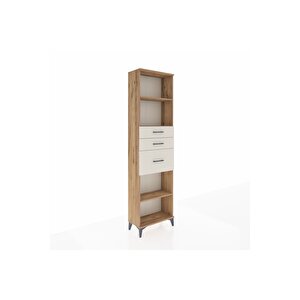 Arges Dolap 3 Raflı 3 Çekmeceli 60x30x221 Çam-aytaşı