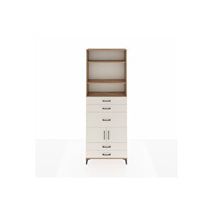 Arges Dolap 4 Raflı 5 Çekmeceli 2 Kapaklı 88x30x243 Çam-aytaşı