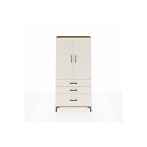 Arges Dolap 3 Raflı 3 Çekmeceli 2 Kapaklı 88x30x182 Çam-aytaşı