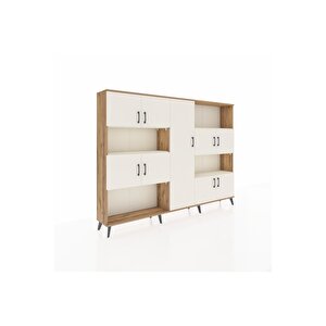 Arges Dolap 10 Raflı 9 Kapaklı 220x30x163 Çam-aytaşı