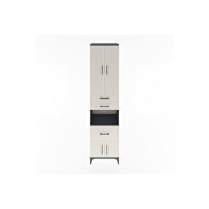 Hyperion Dolap 4 Raflı 3 Çekmeceli 4 Kapaklı 60x44x243 Antrasit-aytaşı