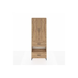 Arges Dolap 5 Raflı 2 Çekmeceli 2 Kapaklı 88x30x243 Çam-çam