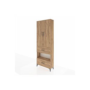 Arges Dolap 5 Raflı 2 Çekmeceli 2 Kapaklı 88x30x243 Çam-çam